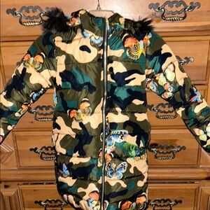 Camouflage Butterfly Puffer Jacket